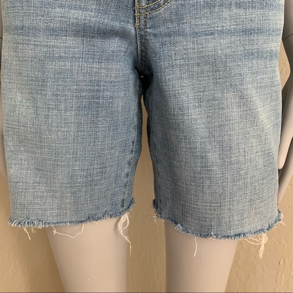 ELLA MOSS High Waist Straight Denim Shorts Raw Hem High Rise Size 4/27 - Picture 7 of 15